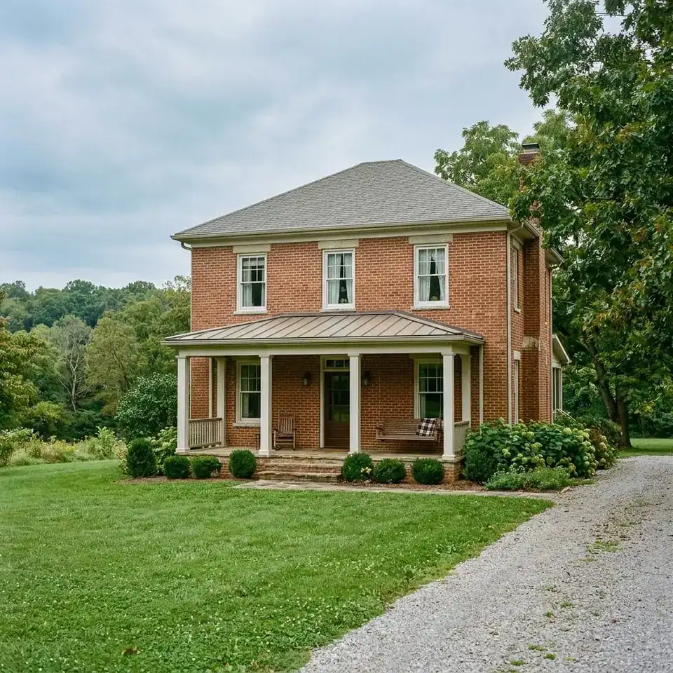 Traditional brick home with a covered porch, the kind of house assessed before foundation repair